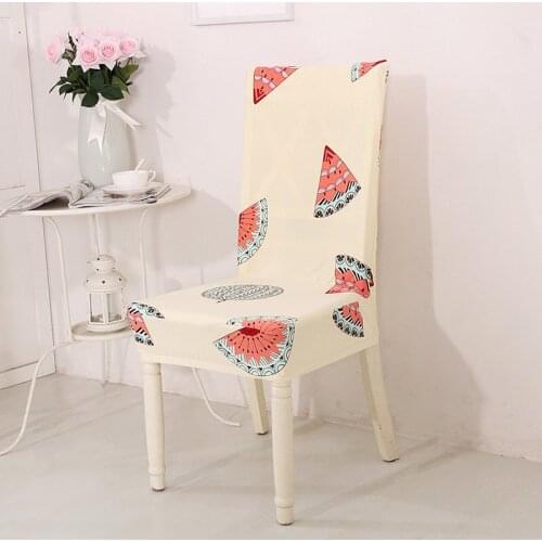 Cute Watermelon Print Dining Chair Cover Stretched Spandex Chair Slipcover For Wedding Decoration Kithcen Livingroom Seat Cover
