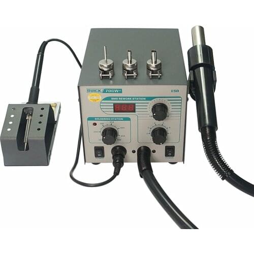 QUICK 706W+ Digital Display Hot Air Gun Electric Soldering Iron Anti static Temperature Lead free 2 in 1 Rework Station