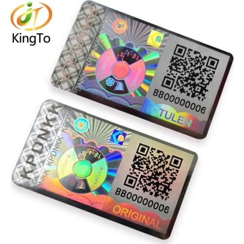 3D Custom QR Code Serial Number Hologram Sticker / Holographic Tamper Evident Security Label