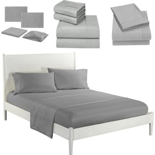 Luxury 3/4pcs Satin Polyester Deep Pocket Up To 14 Inches Solid Bedding Sheet Set Fitted Sheet Pillowcases Twin Full Queen King