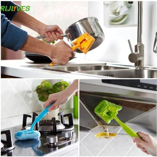 Kitchen Cleaning Brush Strong Decontamination Brush Long Handle Sponge Pot Brush