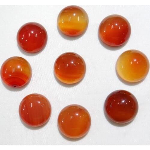 Wholesale 50pcs/10mm Natural Stone red agates Round Cabochons beads For DIY Jewelry making Necklace bracelet Accessories