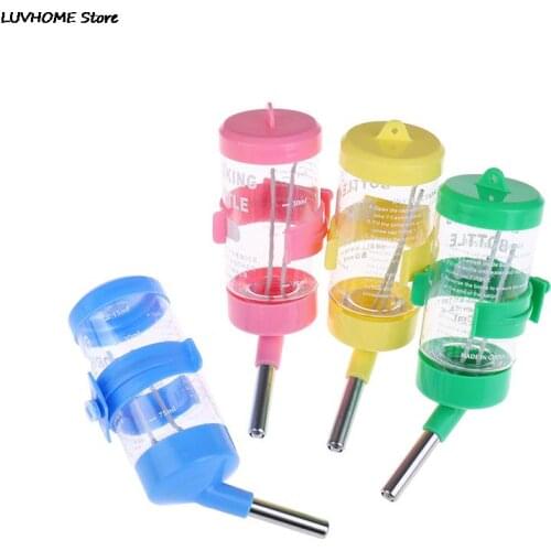 Plastic Hamster Drinker Water Bottle Dispenser Feeder Hanging Pet Dog Guinea Pig Squirrel Rabbit Drinking Head Pipe Fountain