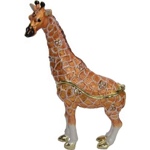 Standing yellow giraffe wild animal bejeweled trinket jewelry box decorative Rings Box Earring/Pendant Box
