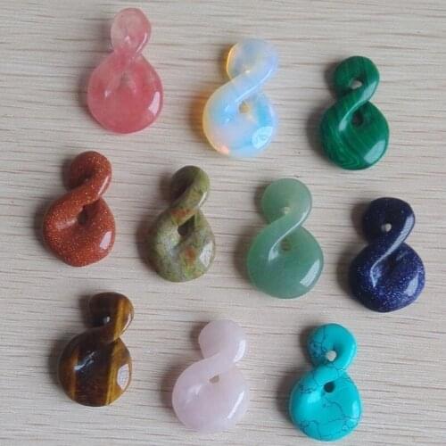 2018 fashion Assorted natural stone mixed 8 shape pendants for Necklaces jewelry making 10pcs/lot wholesale free shipping