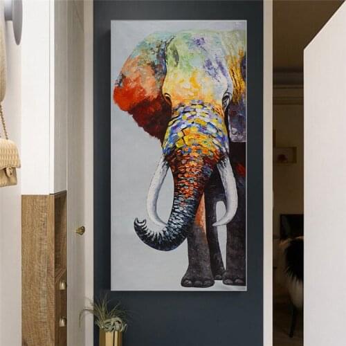 African Colour Wild Animals Poster and prints Elephant Lion Rainbow Hunter Canvas Painting Graphic Bedroom Home Decoration