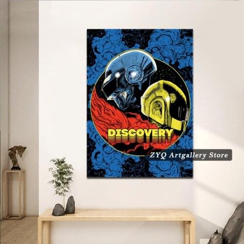 Poster HD Prints Vintage Daft Punk DJ Music Star Album Abstract Oil Painting Canvas Wall Art Picture Living Room Home Decor