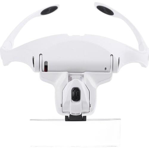 Headband Magnifier 5 Lens 1.0X-3.5X Glasses Magnifier with 2 LED Light Magnifying Glass Adjustable Loupe Goggles Magnifying Tool