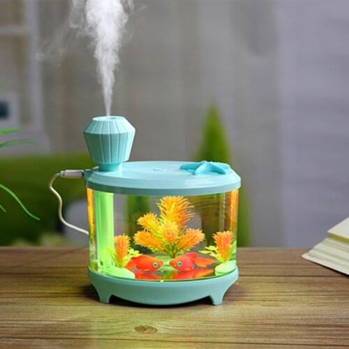 USB Fish Tank Shape Humidifier Air Diffuser Purifier Aroma Mist Maker-Blue Air Humidifier