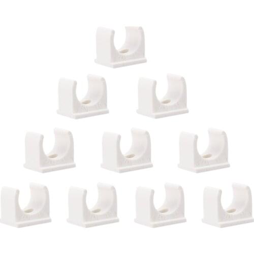 50pcs U Shape 16MM Pipe Clamp Fixed Pipe Support Riding Horse Clamp Clasp Hoop (White)