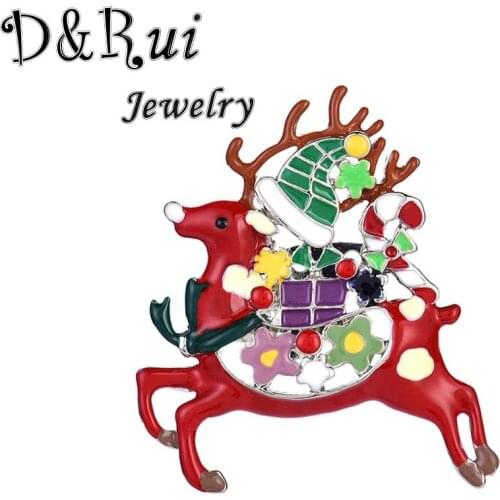 Clearance Unisex Christmas Brooches Pins Fashion Enamel Tree Snowman Milu Deer Pin Scarf Clip Brooch Jewelry for Women Gifts