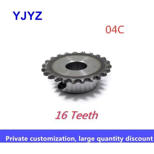 04C 16 Teeth 35mm Out Diameter 6-12mm inner Hole High Quality Industrial Steel Roller Chain Sprocket With Screw Thread