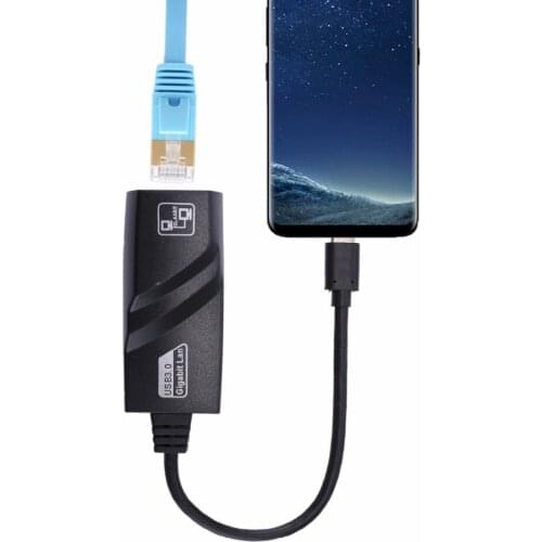 15cm USB-C / Type-C to Female RJ45 Gigabit Ethernet Network Adapter