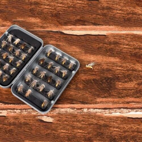 2021 New 40pcs boxed bionic fly hook hand-tied portable fishing bait kit used for trout freshwater and saltwater outdoor fishing