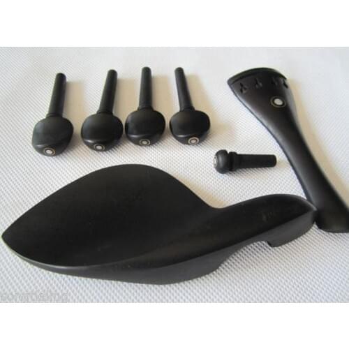 3 Sets of Ebony Violin Fitting 4/4 with Violin chinrest, tailpieces, Pegs,end