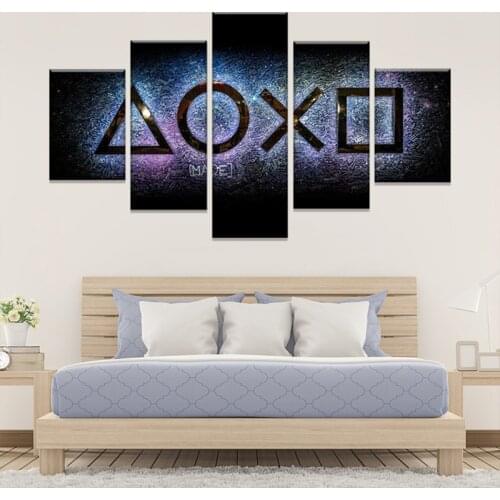 Canvas Prints 5 Pieces Modern Artwork Playstation Console Gaming Arena Photo On Wall Art Artwork Living Room Home Decorations Wa