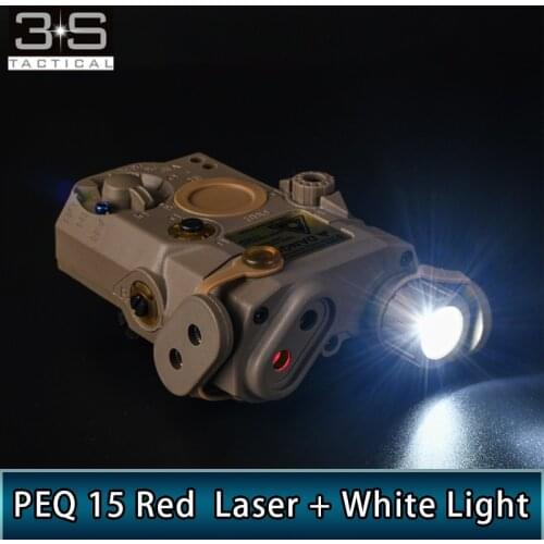 Airsoft PEQ15 Red Dot Laser White Light NO IR Strobe Tactical PEQ 15 Weapon Flashlight 200lumes Hunting White Scout Light