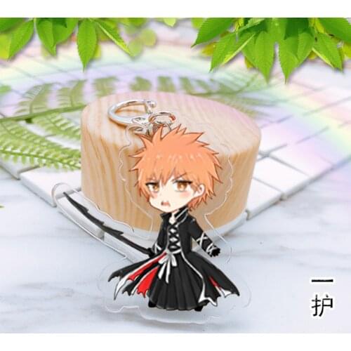 BLEACH Acrylic cosplay pendant Keychain Kurosaki Ichigo Inoue Orihime Ishida Uryuu small gift bag breloki Lovely fashion Llavero