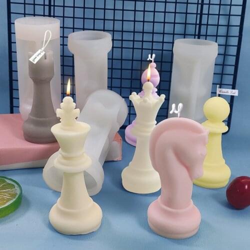 Large Chess Resin Molds 3d International Chess Piece Silicone Molds Casting Uv Epoxy Molds For Diy Crafts Chess Jewelry Making
