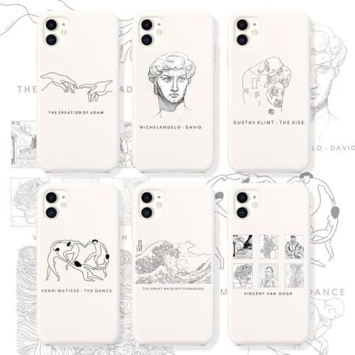 Funny Black and White Drawing David Rubber Phone Case for IPhone 12 11 Pro Max X XR XS Max 6 7 8 7Plus Soft Case Phone Shell