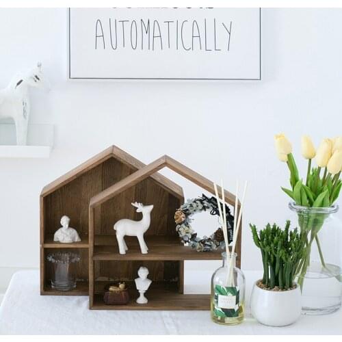 House Type Tableware Cupcake Cake Holder Stands for Home Wedding Birthday Party Table Decoration Dessert Plates Wood