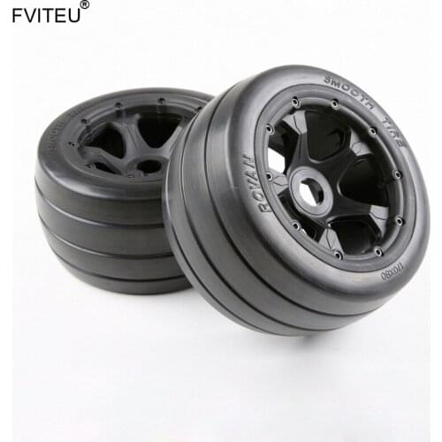 FVITEU Complete Rubber Rear Slick Tire set Fit 1/5 HPI Baja 5B Rovan King Motor