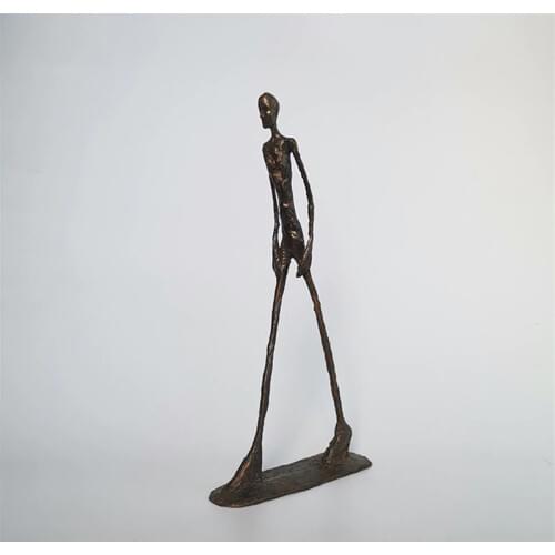 Hot Handmade Crafts Brass Character Statue Walking man Person Lone Walker Giacometti Sculpture Home Decoration Office decor