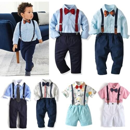 Baby Boys Outfits Set Infant Formal Suit Cotton Boy Suits Costume Toddler Wedding Birthday Party Costume Blazer Gentleman Suit