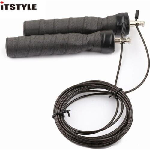 ITSTYLE Adjustable Steel Wire Jump rope Crossfit Speed Leather Bandage Non-slip Ultra-light Bear Racing Skipping Rope