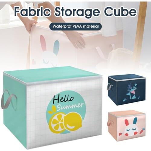 Storage Basket Sundries Underwear Desktop Foldable Storage Box Cosmetic Book Organizer Container Laundry Bag with Lid Handles