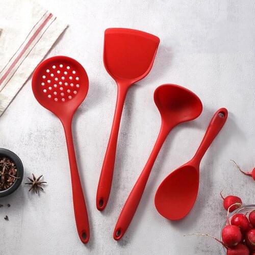Food Grade Silicone Kitchenware Spatula Soup Spoon Colander Baking Cooking Tools Kitchen Accessories Utensils Supplies Nonstick