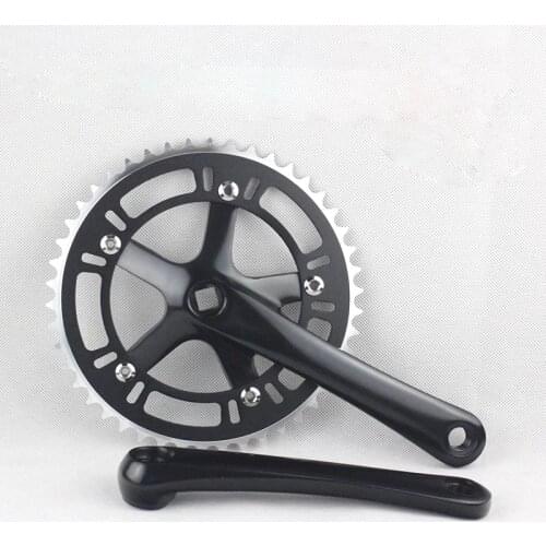 Fixie Bike Crankset Single Speed Bicycle Chainwheel 46T 130BCD Crank 170mm Aluminum Fixed Gear Bike Crankset