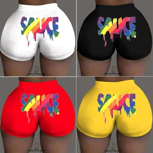 2020 Hot Sale Womens Sexy Shorts Sauce Print Shorts Summer Casual High Waist Short Beach Sports Outdoor Shorts Dropshipping
