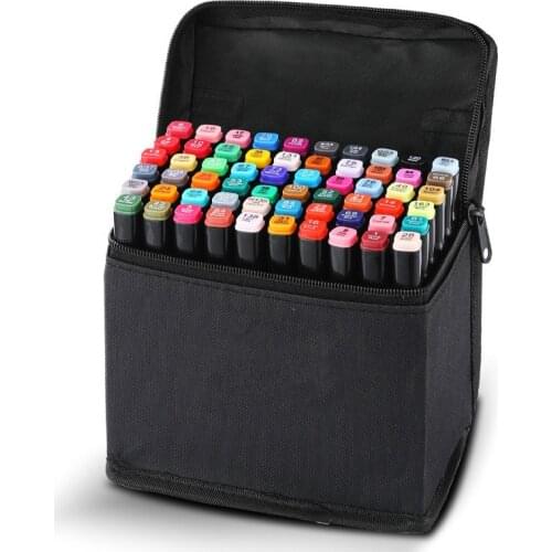 30/40/60/80 Color Markers Manga Drawing Markers Pen Based Sketch Felt-Tip Oily Twin Brush Pen Art Supplies