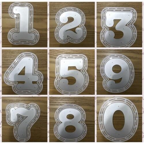 0 To 9 Numbers Metal cutting dies with plastic stencil Drawing Sheet Scrapbooking Album Embossing Handcrafts Card Making 2019