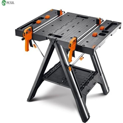 Multifunctional folding woodworking benches DIY work table portable tool benches with strong clamping force