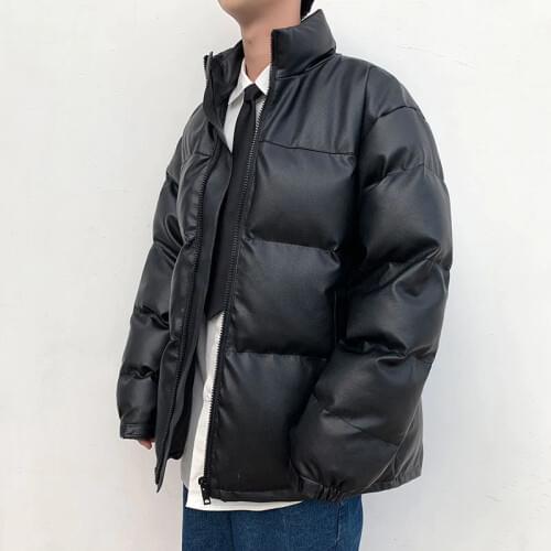 New Winter Men PU Jacket Full Sleeve Warm Parka Oversized Coats And Men Overcoat