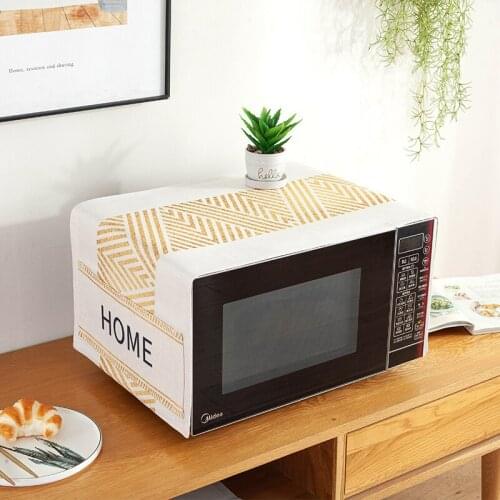 New high quality golden stripe Microwave oven dust cover The oven shield Cloth art Rural style with Store content bag