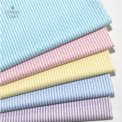 Striped Cotton Twill Fabric Printed Polka Dot Cotton Cloth For Bed Clothes DIY Sewing Craft Cotton Material 50cm*160cm
