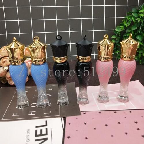 10/20/30/50pcs Empty Mermaid Lip Gloss Tube DIY Pink/Clear/Black/Blue Lipbalm Oil Refillable Container Gold Queen Crosier Bottle