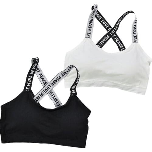 Sexy Womens Tube Top Type Outer Sports Vest Inner Sports Bra With English Letters Pattern Shoulder Straps With Removable Chest