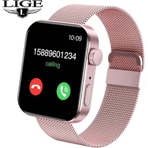 LIGE 2021 New Smart Watch Women Bluetooth Call IOS Android Multifunctional Smart Clock Heart Rate Monitor Men Women Smartwatch