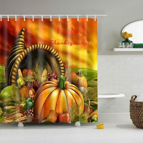 Halloween special shower curtain Best selling Halloween pumpkin shower curtain holiday essential Waterproof Bath Curtain WS1701