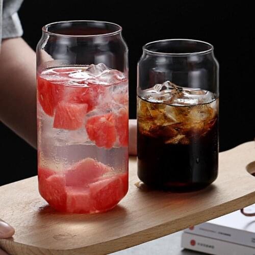 Glass Water Cup Milk Creative Can Shape Tea Juice Coffee Mug Wine Glass Drink Cup High Borosilicate Glass Drinkware Durable