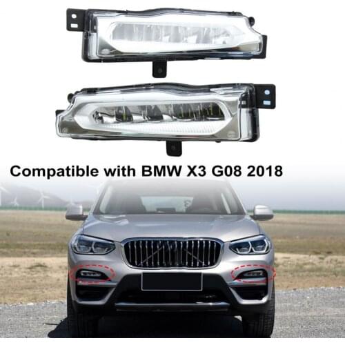 LED Front Fog Light Modified Parts Professional Bumper Lamp Compatible with BMW X3 G08 2018