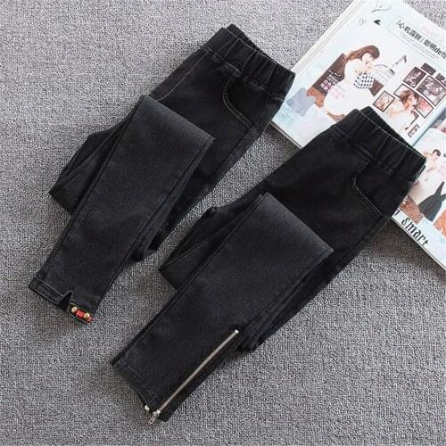 4xl High Waist Elastic Leggings Waist Imitation Jeans Pants 2021 New Korean Elastic Waist Pencil Pants Womens