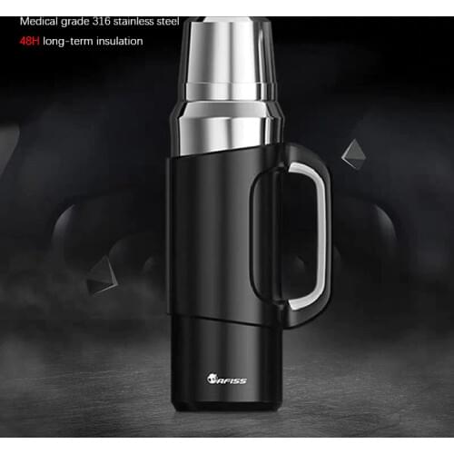 1.2-2L High Capacity Stainless Steel Thermos Outdoor Thermos Portable Vacuum BottleThermos Bottle Thermal Coffee Thermoses Cup