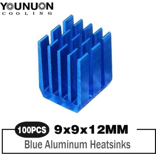 100PCS YOUNUON Aluminum Mini IC Chipset Cooling Cooler Heat Sink Heatsinks 9 x 9 x 12mm