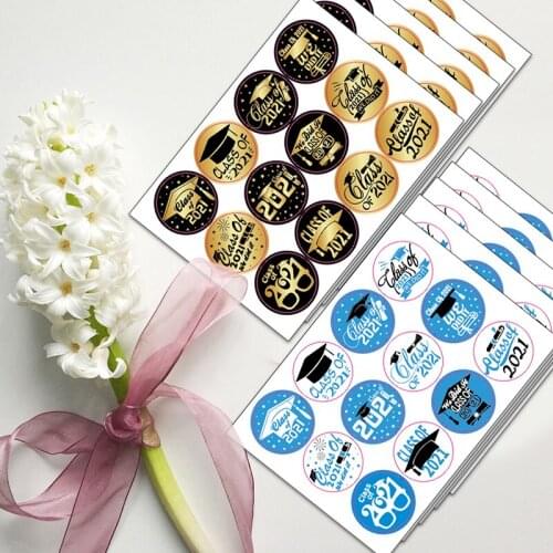 120pcs/lot Graduation Theme Patterned Sealing Stickers Handmade Decals For Certificate Decor Graduation Celebration Party Labels