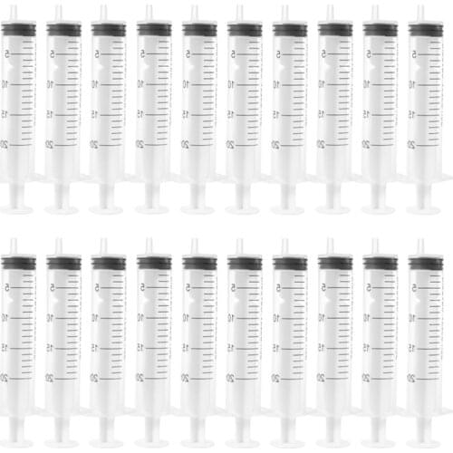 25PCS 20ml Easy to Use Disposable Lightweight Injection Syringe Injector without Needle for Nutrient Measuring Refilling